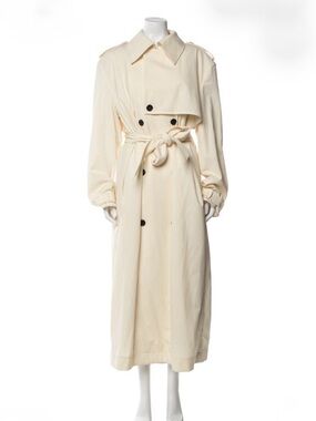 Lu'u Dan Virgin Wool Trench Coat Women's Cream Trench Coat Like New